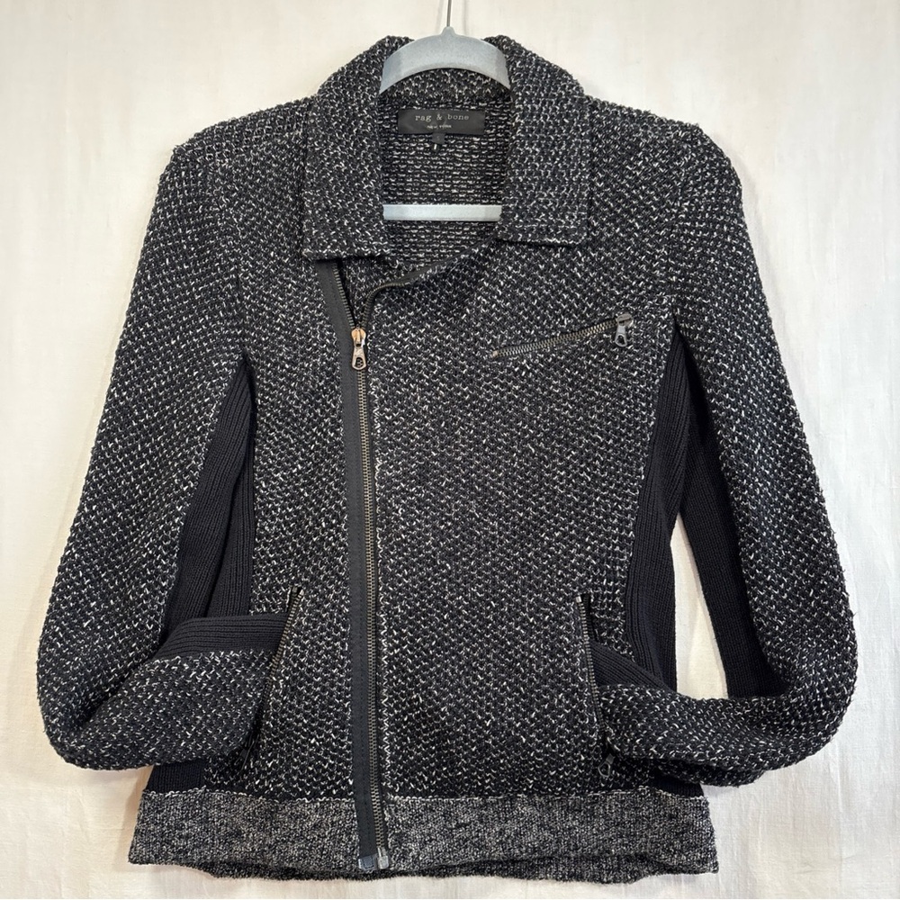rag & bone Black and Gray Textured Blazer